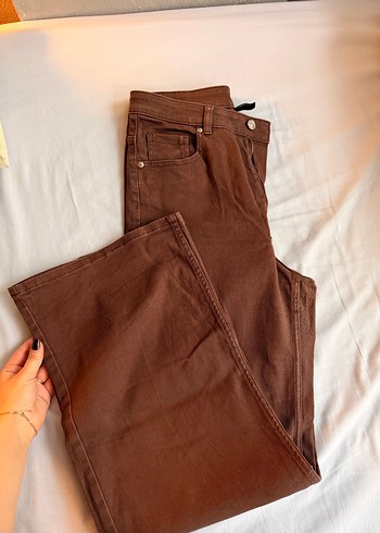 HM Kahverengi Wide Leg Pantolon - Görsel 2