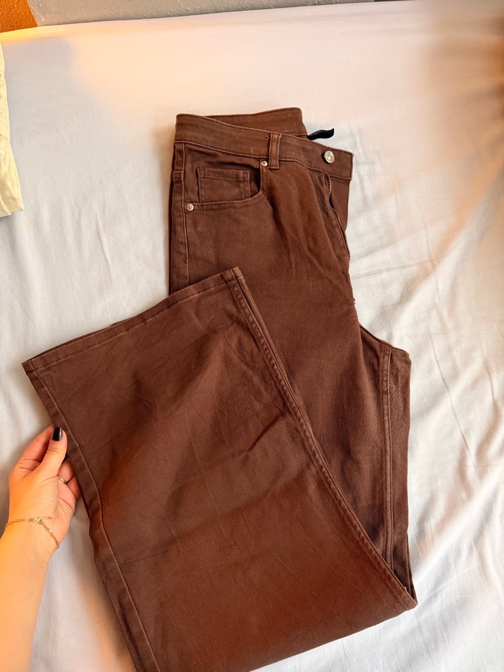 HM Kahverengi Wide Leg Pantolon - Görsel 2