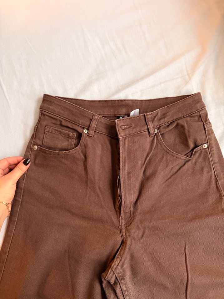 HM Kahverengi Wide Leg Pantolon - Görsel 3