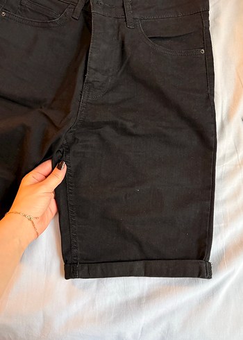 Defacto Siyah Kadın Kot Şort - Görsel 6