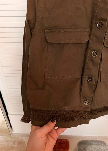 Haki İşleme Detaylı Gömlek/Ceket - Görsel 6