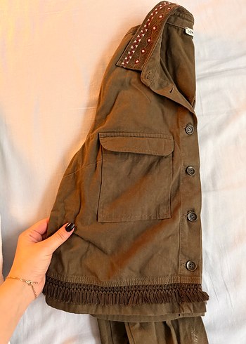 Haki İşleme Detaylı Gömlek/Ceket - Görsel 7