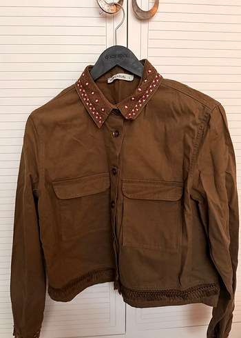 Haki İşleme Detaylı Gömlek/Ceket - Görsel 3