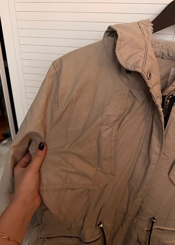 Defacto Bej Kalın Mont - Görsel 9