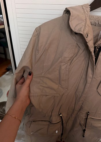 Defacto Bej Kalın Mont - Görsel 6