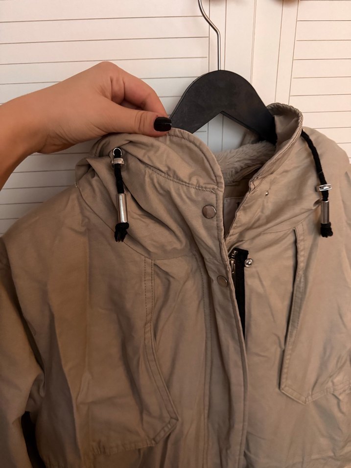 Defacto Bej Kalın Mont - Görsel 3