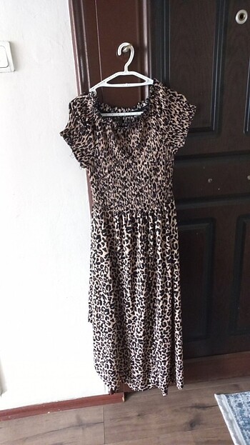 40 Beden Leopar elbise 