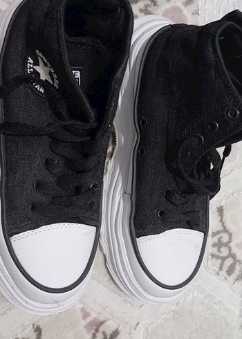 Siyah Beyaz Platform Topuklu Kadın Spor Ayakkabı - Görsel 2