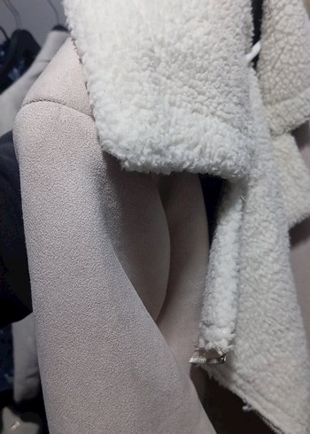 Kürklü Bej Süet Kadın Ceket - Görsel 2