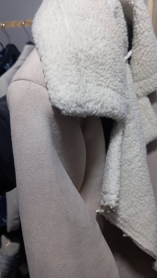 Kürklü Bej Süet Kadın Ceket - Görsel 2