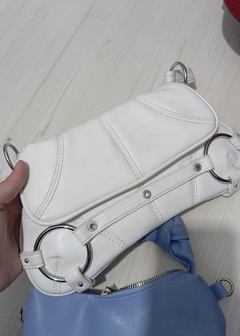 Mavi Deri Kadın Omuz Çantası - Görsel 2