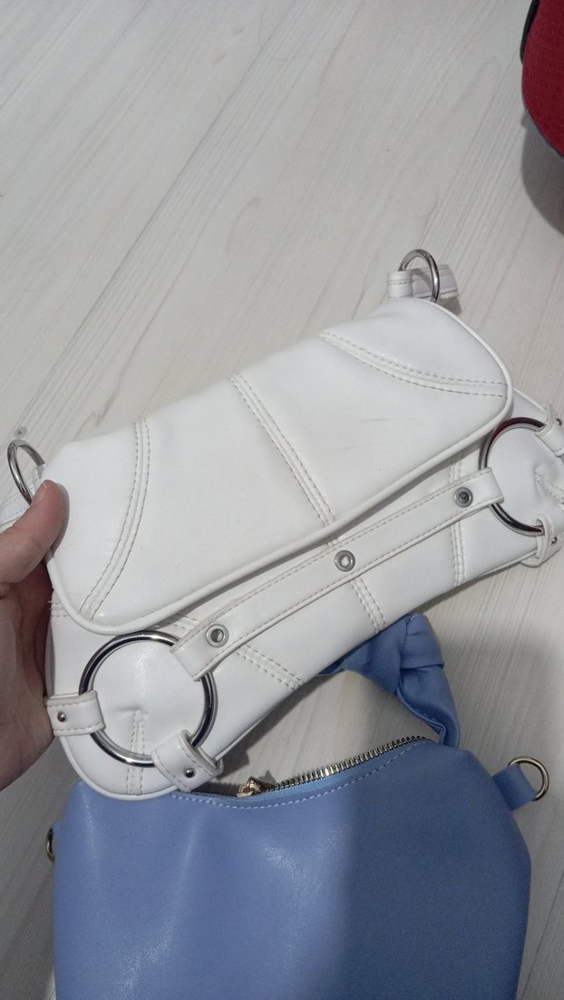 Mavi Deri Kadın Omuz Çantası - Görsel 2