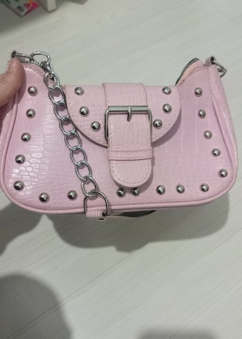 Mavi Yılan Desenli Zincir Detaylı Kadın Çanta - Görsel 4