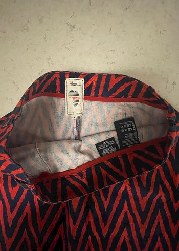 Tommy Hilfiger marka kırmızı-lacivert mini etek - Görsel 3