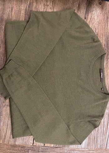 Cacharel Marka Yeşil Yünlü Erkek Bisiklet Yaka ince Triko - Görsel 5