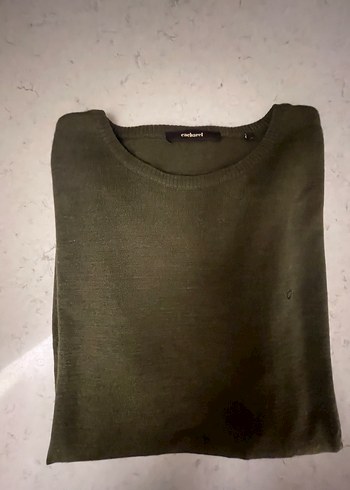 Cacharel Marka Yeşil Yünlü Erkek Bisiklet Yaka ince Triko - Görsel 3