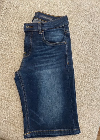 Erkek çocuk Lacivert Denim Kemerli Şort - Görsel 3
