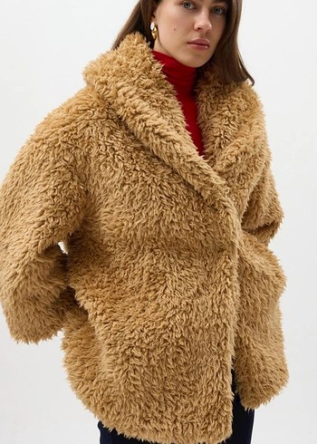 Kahverengi Kadın Peluş Suni Kürk Ceket - Görsel 2