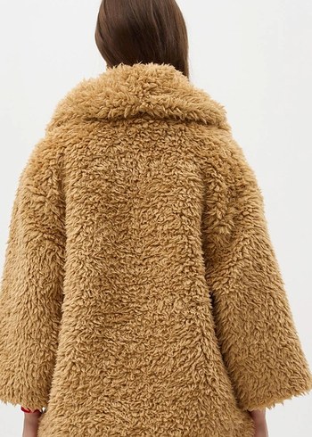 Kahverengi Kadın Peluş Suni Kürk Ceket - Görsel 3
