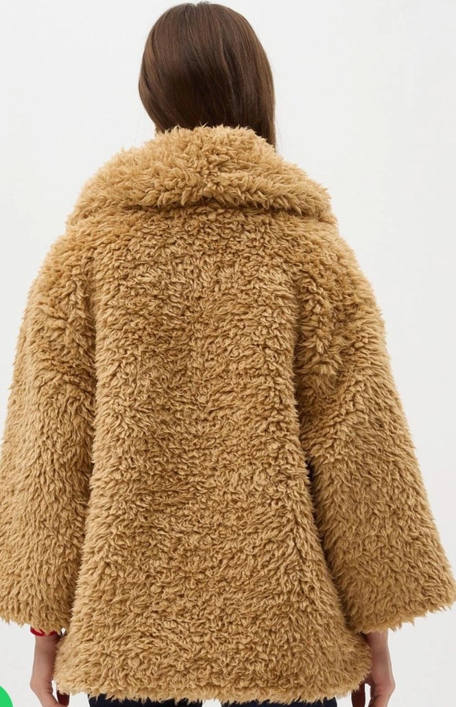 Kahverengi Kadın Peluş Suni Kürk Ceket - Görsel 3
