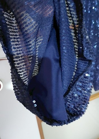 Parlak Mavi Kadın pulu pantolon - Görsel 3