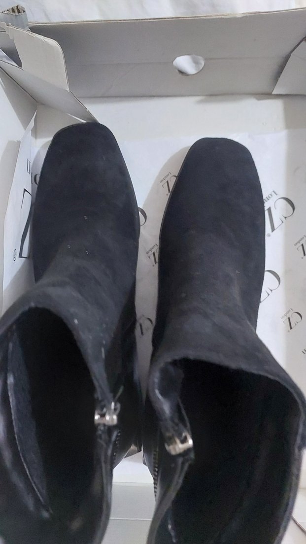 Siyah Süet Tokalı Blok Topuk Bot - Görsel 4