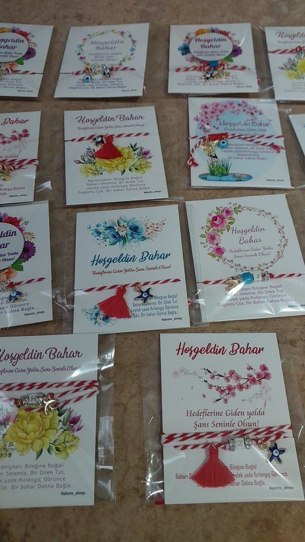 Çiçek Desenli Boncuklu martenicka Bileklik - Görsel 4