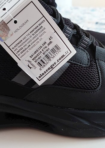 45 Beden Slazenger Siyah Desenli Erkek Spor Ayakkabı