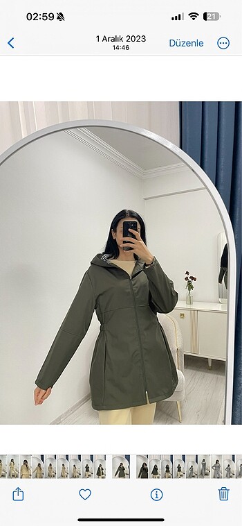 40 Beden haki Renk Yağmurluk