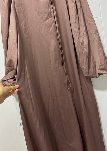 Saten balon kol abiye elbise - Görsel 4