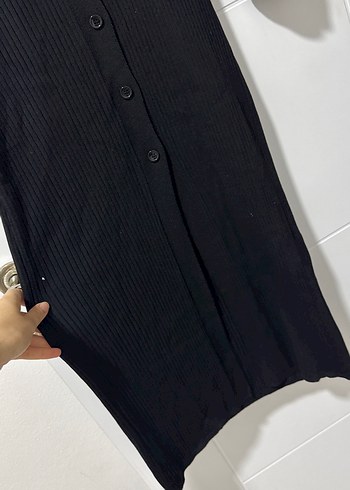 Triko balık model düğmeli günlük elbise - Görsel 4