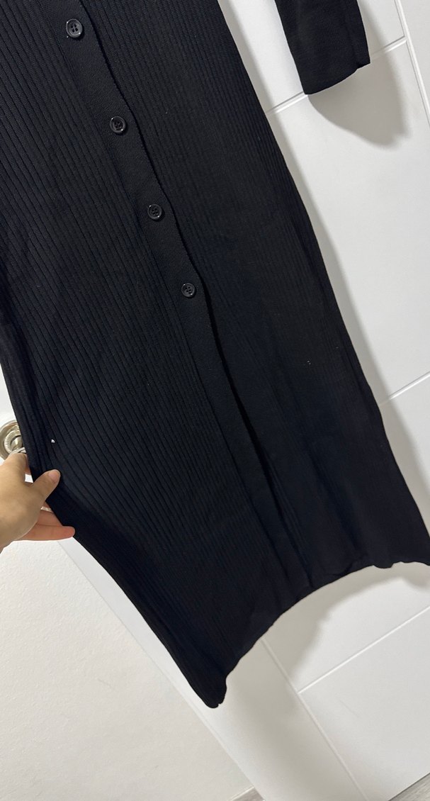 Triko balık model düğmeli günlük elbise - Görsel 4