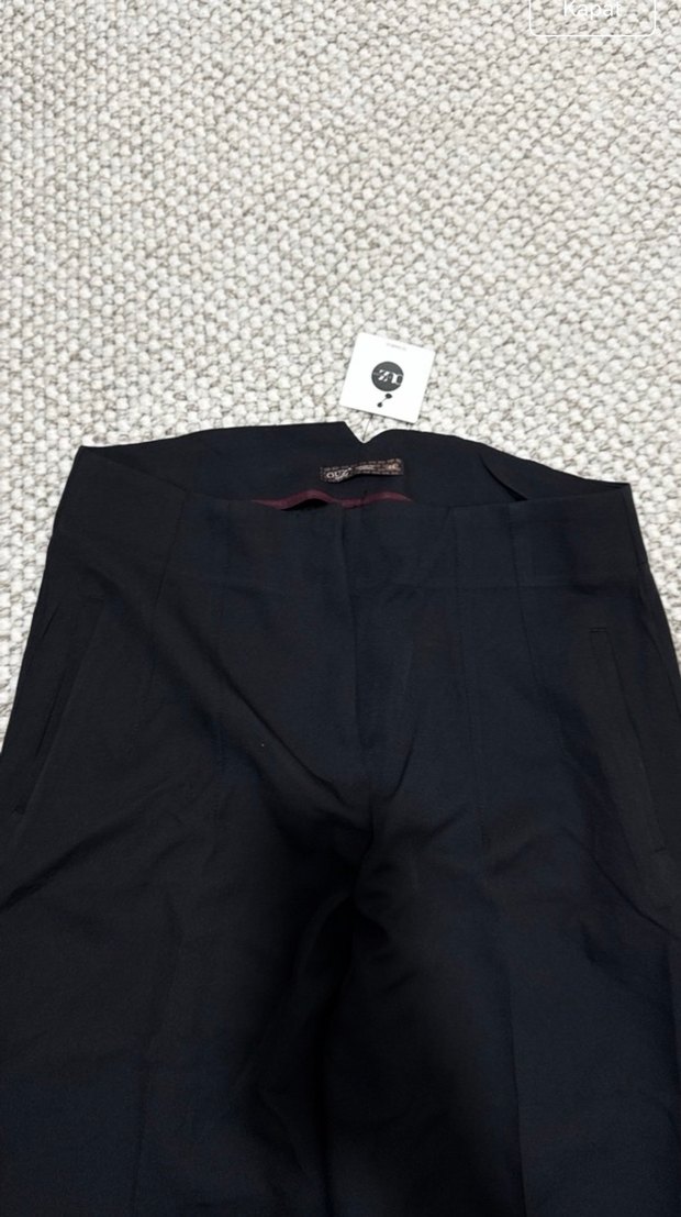 Kadın Siyah kumaş havuç pantolon - Görsel 2