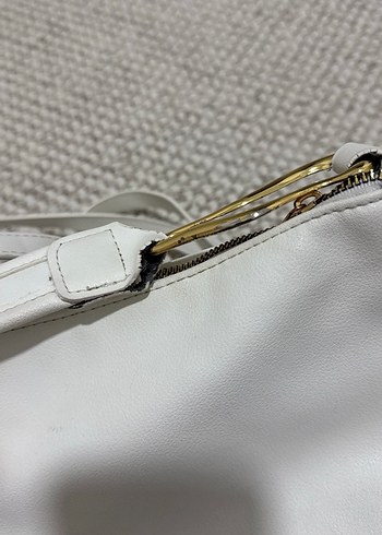 Minimalist Beyaz Deri Kadın Çanta - Görsel 4