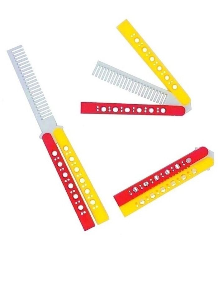 Taraftar Fanatik Kelebek Bıçak Şeklinde Plastik Tarak Saç Tarama - Görsel 2