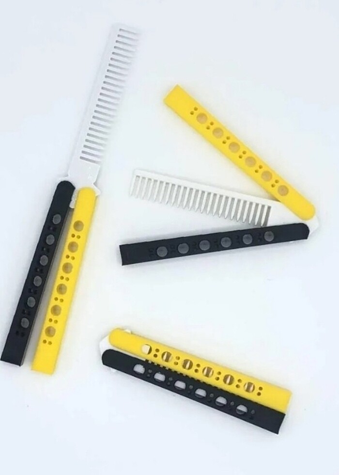 Taraftar Fanatik Kelebek Bıçak Şeklinde Plastik Tarak Saç Tarama - Görsel 4