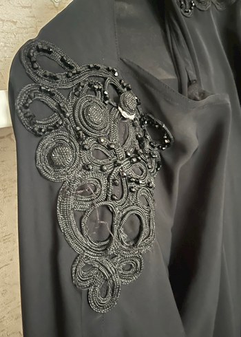 Siyah Uzun Kollu Gotik ferace önü çıtçıtlı - Görsel 4