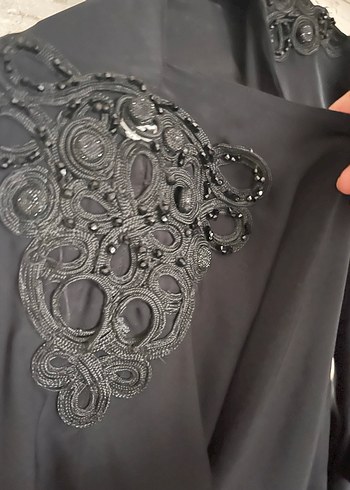 Siyah Uzun Kollu Gotik ferace önü çıtçıtlı - Görsel 5