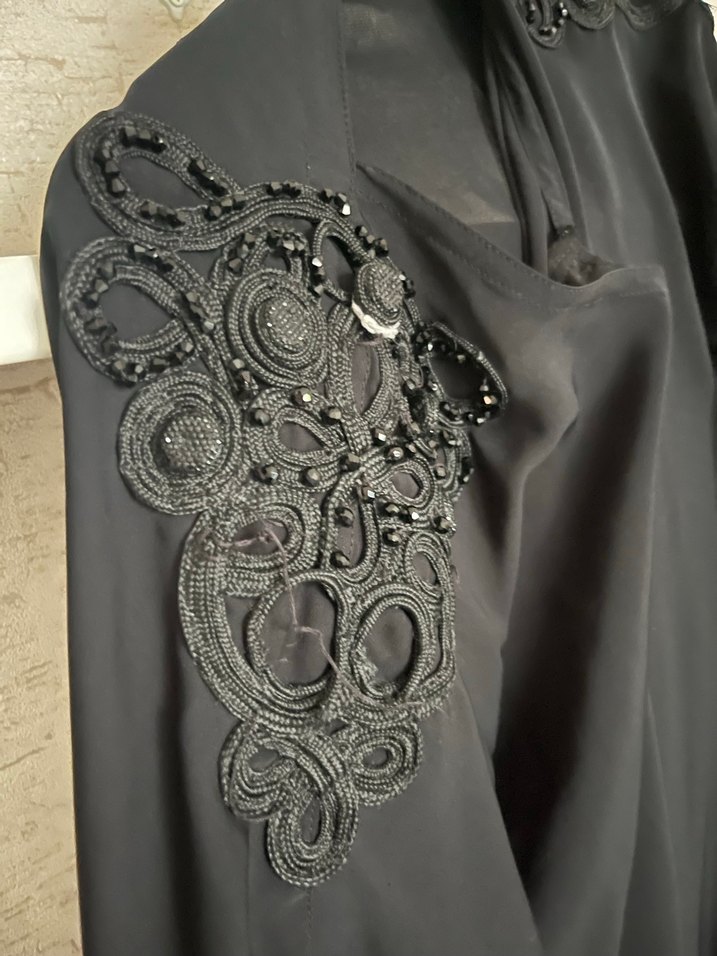 Siyah Uzun Kollu Gotik ferace önü çıtçıtlı - Görsel 4