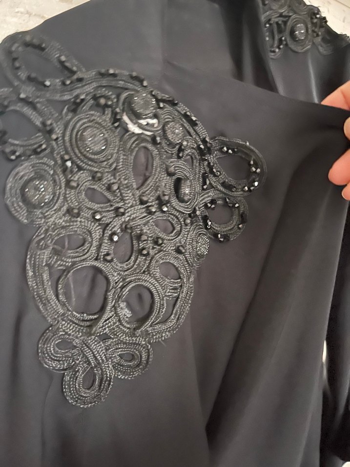 Siyah Uzun Kollu Gotik ferace önü çıtçıtlı - Görsel 5