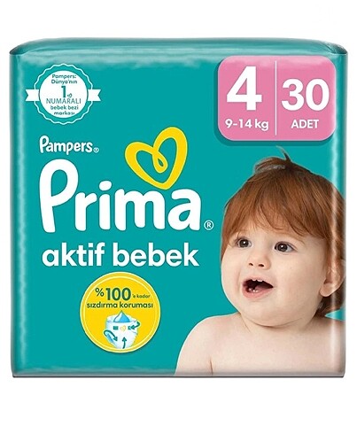 Prima aktif bebek bebek bezi 4 numara 30 lu