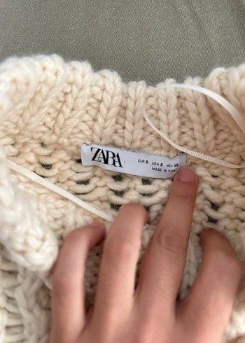 Zara Bej Boğazlı Örgü Kadın Süveter - Görsel 2