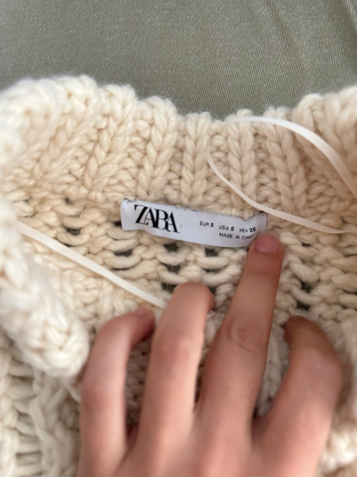 Zara Bej Boğazlı Örgü Kadın Süveter - Görsel 2