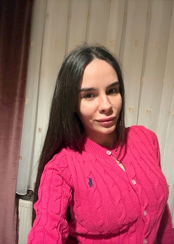 Ralp Lauren Düğmeli Pembe Triko Kadın Hırka - Görsel 2