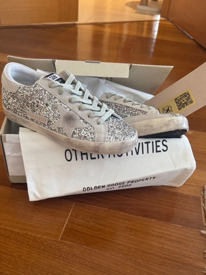 Golden Goose Gri simli Sneakers - Görsel 2