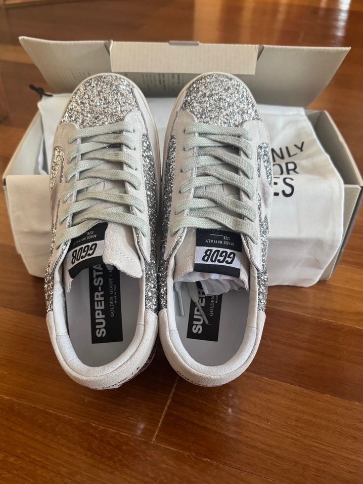 Golden Goose Gri simli Sneakers - Görsel 4