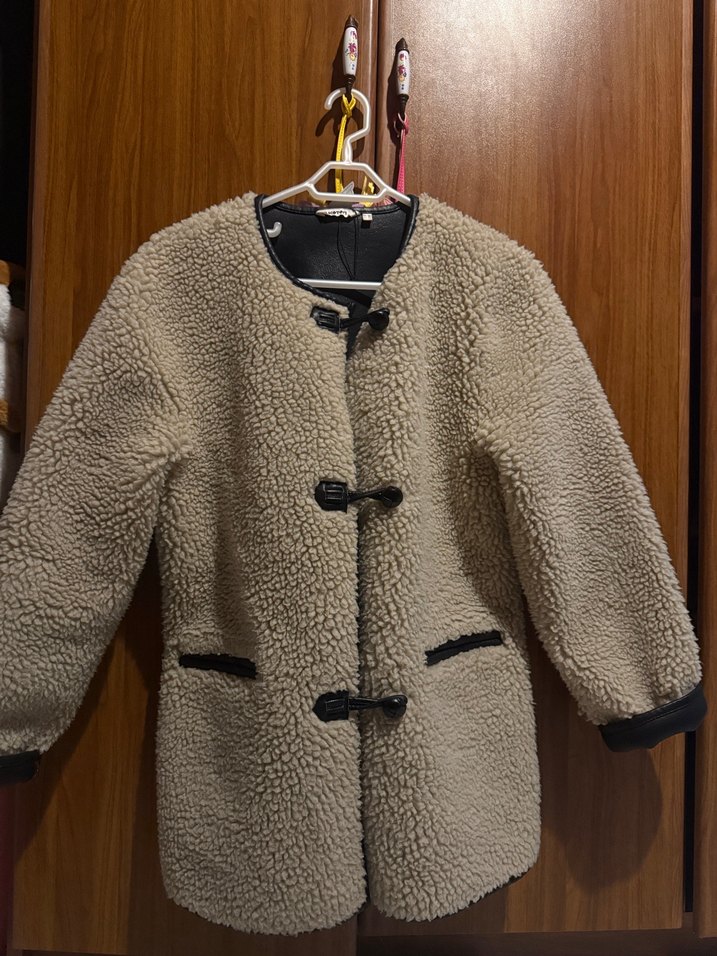 Kahverengi Peluş Kadın Kaban - Görsel 2