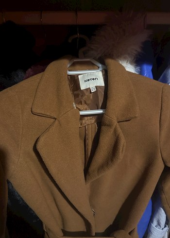 Kahverengi Uzun Süet Kadın Kaban - Görsel 5