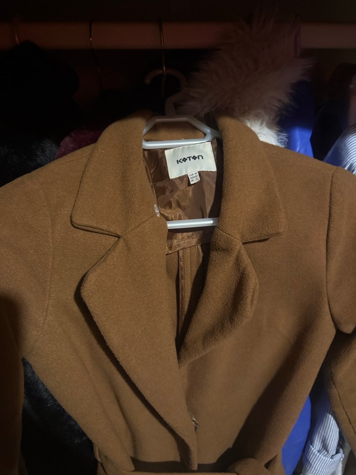 Kahverengi Uzun Süet Kadın Kaban - Görsel 5