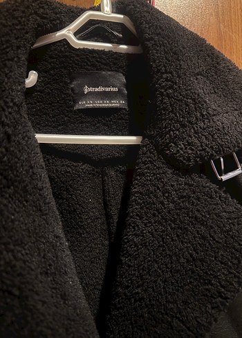 Stradivarius Siyah Kürklü Deri Biker Ceket - Görsel 6